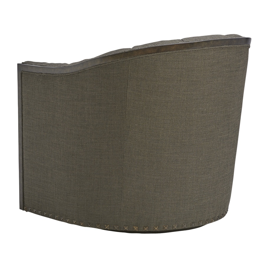 Soho&nbsp;Chair&nbsp;shown with:Channeled BackAged Metal finishQuad Antique Brass nailhead frame trim at base