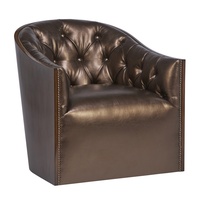 Soho&nbsp;Chair&nbsp;shown with:Diamond Tufted&nbsp;BackContemporary Briar&nbsp;finishAntique Heritage nailhead frame trim