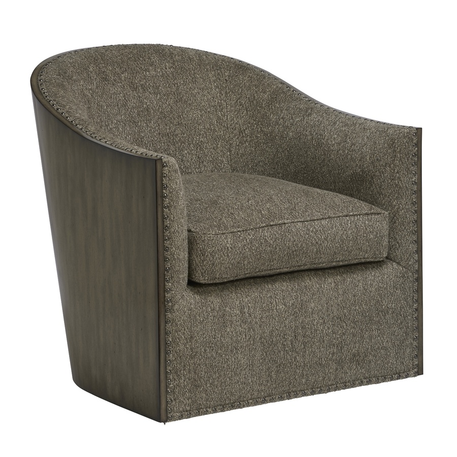 Soho&nbsp;Chair&nbsp;shown with:Tight BackSandalwood&nbsp;finishGunmetal nailhead frame trim