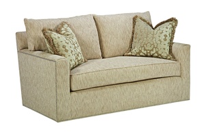 Santa Barbara Sofa (Fitted Back) shown with:Boxed bench seatTrack ArmBuilt-to-the-floor baseSilver nailhead frame trim