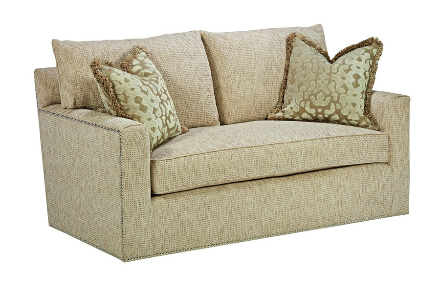 Santa Barbara Sofa (Fitted Back) shown with:Boxed bench seatTrack ArmBuilt-to-the-floor baseSilver nailhead frame trim