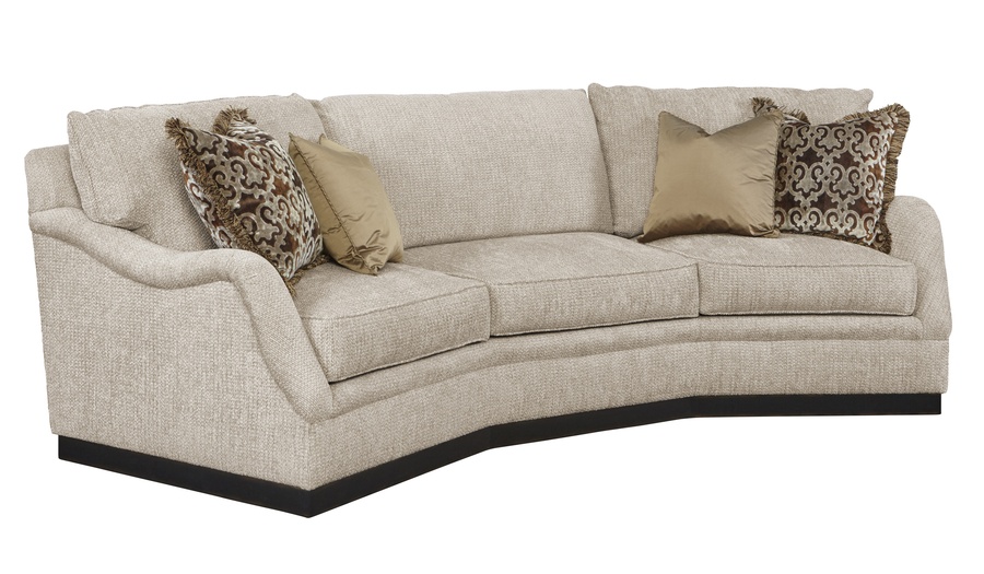 Santa Barbara Wedge Sofa (Fitted Back) shown with:Straight cushion bench seatEnglish&nbsp;ArmPlinth base with Bronzed Brass finish(2) Optional additional pillows