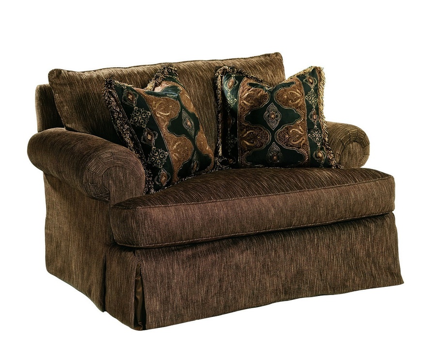 Santa Barbara Chair&nbsp;shown with:Knife Edge Back PillowBoxed straight cushionTrack&nbsp;ArmBuilt-to-the-floor baseNailhead frame trim