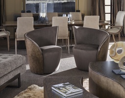 St. Moritz Chair&nbsp;shown with:Dark Bay finishGunmetal&nbsp;nailhead frame trim