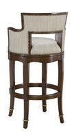 Tango Barstool shown with:Briar&nbsp;finish with&nbsp;Cashmere&nbsp;Gold&nbsp;finish trimAntique Brass&nbsp;nailhead frame trimAntique Brass&nbsp;footrest