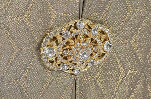 Versailles Chair back shown with:Button Golden Jewel detail