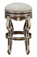 Vouvray Barstool&nbsp;shown with:Briar&nbsp;finishCashmere Silver&nbsp;Leaf finish trimAntique Brass&nbsp;nailhead frame trim