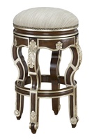 Vouvray Barstool&nbsp;shown with:Briar&nbsp;finishCashmere Silver&nbsp;Leaf finish trimAntique Brass&nbsp;nailhead frame trim