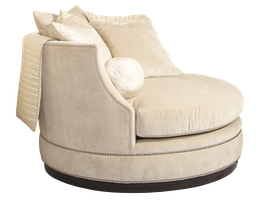 Waverly&nbsp;Chair and A Half shown with:Boxed seat cushionBuilt-to-the-floor with plinth base in Bombay finishSilver nailhead frame trim