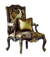 William&nbsp;Chair&nbsp;shown with:Tight seat and backOld World Sumatra&nbsp;finishAged Gold Leaf finish trimBronze Star&nbsp;nailhead frame trim